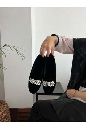 دمپائی خانگی مشکی زنانه جیر Behtah Kundura - کد 858863656