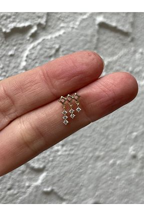 گوشواره نقره طلائی زنانه 925 عیار ds denizden silver - کد 685731437