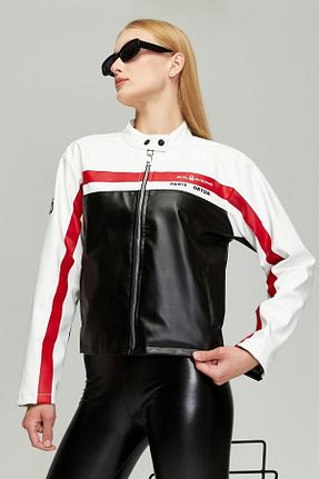 کاپشن سفید زنانه اورسایز Black Level - کد 839880015
