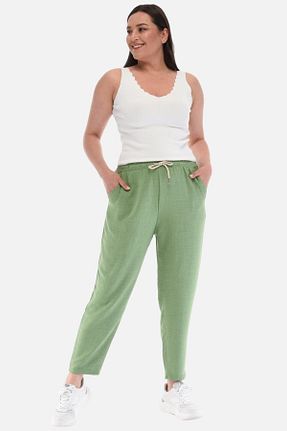 شلوار سایز بزرگ سبز زنانه پلی استر CEDY DENIM - کد 692170677