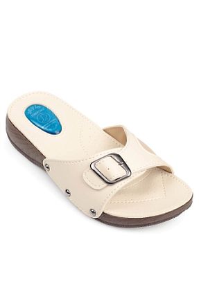 دمپائی بژ زنانه چرم مصنوعی Comfort Style - کد 42645233