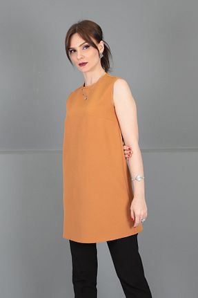 تونیک حجاب قهوه ای زنانه مخلوط پلی استر ÖNDER ÖZSOY - کد 465328083