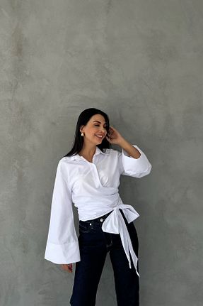 پیراهن سفید زنانه کراپ Seda Yalçın Atelier - کد 858960506