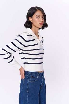 پلیور سرمه ای زنانه Fitted Quzu - کد 857607371