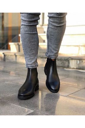بوت / نیم بوت مشکی مردانه چرم خالص Leathermens - کد 785800277