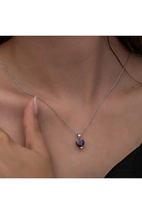 گردنبند نقره بنفش زنانه 925 عیار Giove Store - کد 858972868