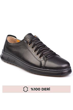کفش اسنیکر مشکی مردانه چرم اصل maximoda - کد 858984059