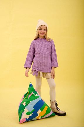 پلیور بنفش بچه گانه Saç Örgü Nisrakids - کد 859014006