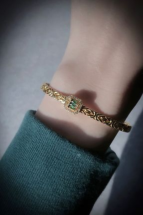 دستبند نقره سبز زنانه 925 عیار Sunshine - کد 823554587