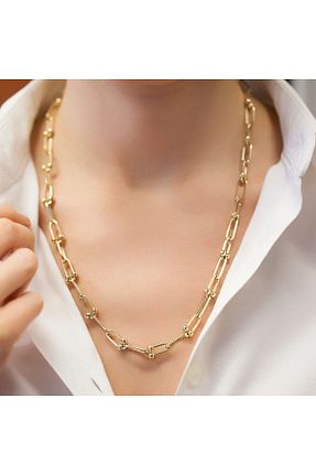 گردنبند طلا زرد زنانه 14 عیار Ariş - کد 858993931