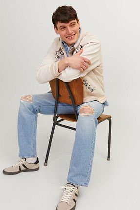 شلوار جین سرمه ای مردانه پاچه پهن Jack & Jones - کد 831892278