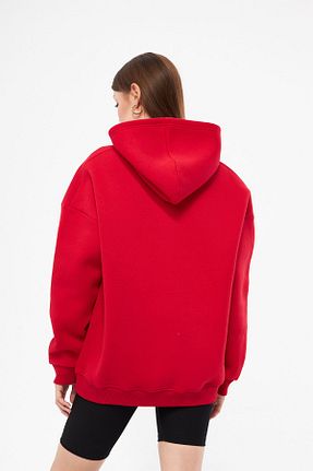 سوئیشرت قرمز زنانه ساده Moda Işık - کد 859004555