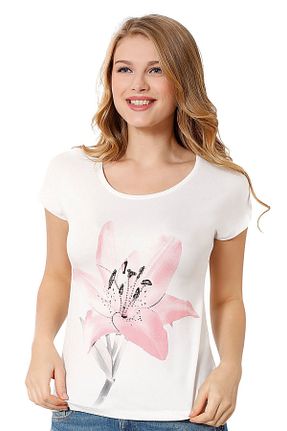 تیشرت سایز بزرگ نباتی زنانه سایز بزرگ ÖZKAN underwear - کد 217156546