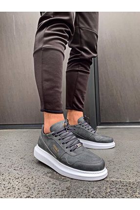 کفش اسنیکر طوسی مردانه بند دار Rozero Shoes - کد 859070466