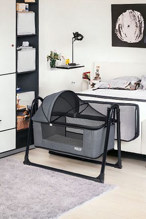 گهواره طوسی فلزی POLLY BABY - کد 304102436