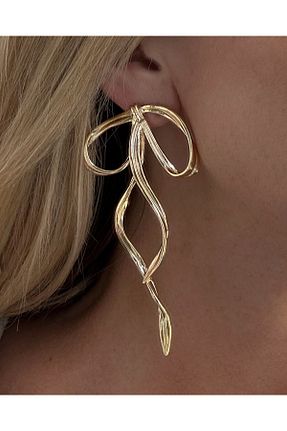 گوشواره استیل (فولاد) طلائی زنانه استیل (فولاد) ZG STORE - کد 822032069