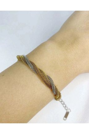 دستبند استیل (فولاد) طلائی زنانه استیل (فولاد) gamze jewellery - کد 855995084