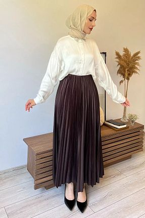 دامن حجاب قهوه ای زنانه بافتنی Genel Markalar - کد 858879966