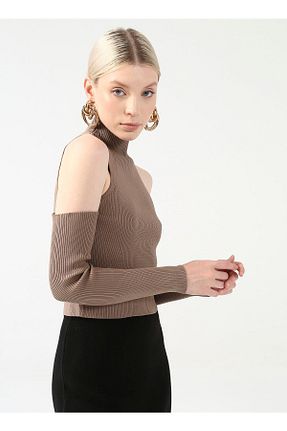 پلیور قهوه ای زنانه ساده Fabrika - کد 457876113