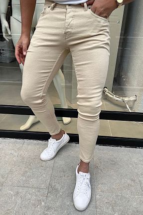 شلوار بژ مردانه پارچه Denim Shorty - کد 240692933