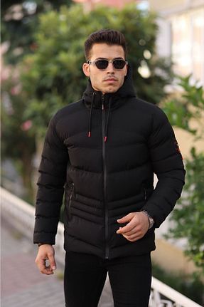 کاپشن مشکی مردانه رگولار Boymen - کد 343066091