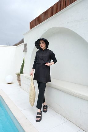 مایو حجاب مشکی زنانه چاپی lurex moda - کد 813061326