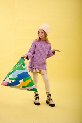پلیور بنفش بچه گانه Saç Örgü Nisrakids - کد 859014006