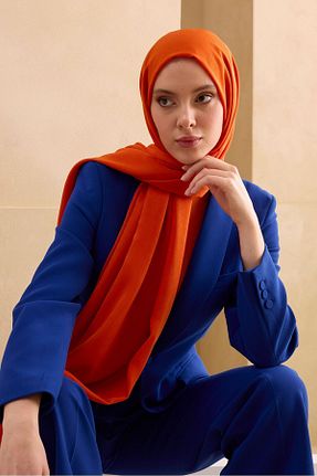 شال نارنجی زنانه پلی استر Cardion - کد 839227426