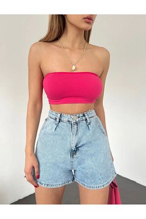 شلوارک و برمودا آبی زنانه فاق بلند BrilharButik - کد 854492611