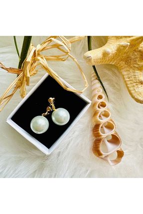گوشواره غضروفی جواهر قهوه ای زنانه مروارید 1PARÇAMAVİ - کد 831748037