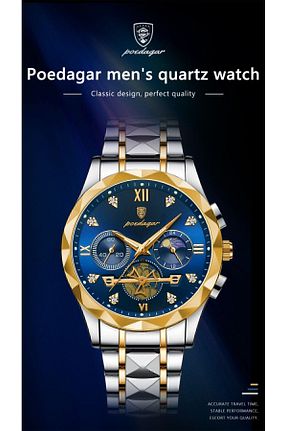 ساعت مچی طلائی مردانه 41 میلی متر POEDAGAR - کد 845589167