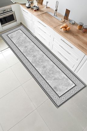 فرش آشپزخانه طوسی پلی استر Bir Aksesuar - کد 806451020
