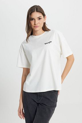 تیشرت سفید زنانه Loose Wrangler - کد 859130624