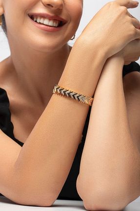 دستبند جواهر بژ زنانه زیرکن cicekartstudio - کد 848119542