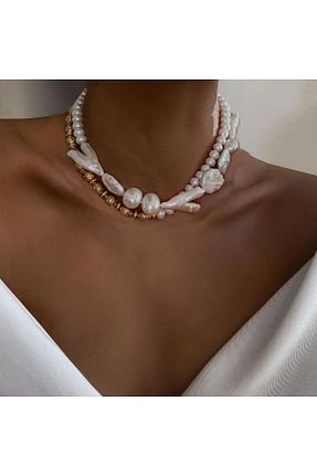 گردنبند مروارید سفید مروارید فرهنگی Majalis Jewelry - کد 858786460