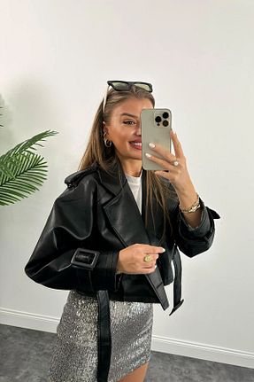 کت مشکی زنانه اورسایز VESS MODA - کد 807268516