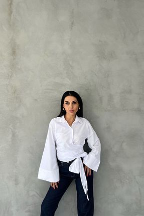 پیراهن سفید زنانه کراپ Seda Yalçın Atelier - کد 858960506