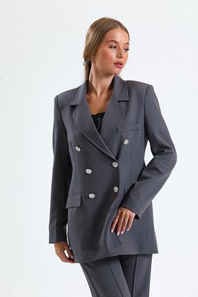 کت بلیزر طوسی زنانه پلی استر - الاستین Sense - کد 725241281