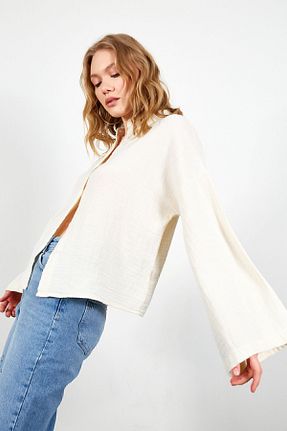 پیراهن سفید زنانه اورسایز EDITION WOMAN - کد 692754758