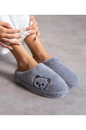 دمپائی خانگی طوسی زنانه پاشنه کوتاه (1 - 4 سانتی متر) WOSSE - کد 859066383