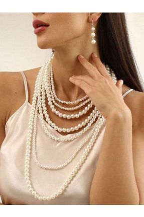 گردنبند جواهر سفید زنانه مروارید SHİNELİZE - کد 859105150