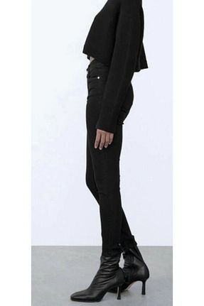 شلوار جین مشکی زنانه پاچه ساده WODDİ - کد 859066401