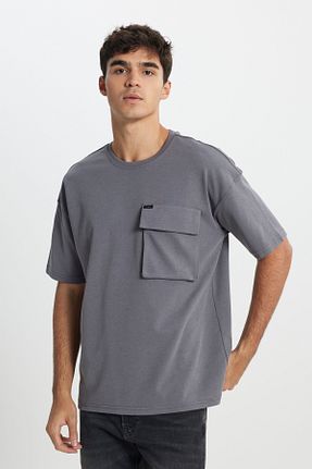 تیشرت طوسی مردانه Loose Lee - کد 845489516