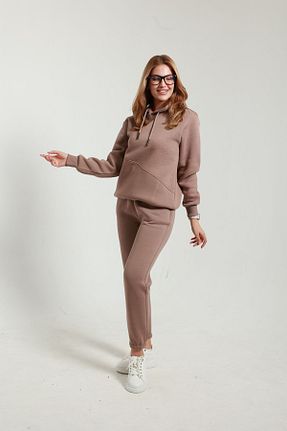 ست گرمکن قهوه ای زنانه پنبه پلی استر TKT - کد 859133463