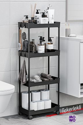 قفسه حمام مشکی پلاستیک Mowo Home - کد 859096063
