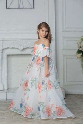 لباس مجلسی و فارغ التحصیلی نباتی بچه گانه آستین بادکنکی Kids - کد 683075147