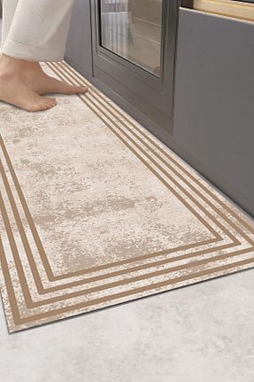 فرش آشپزخانه قهوه ای پلی استر Bir Aksesuar - کد 806451891