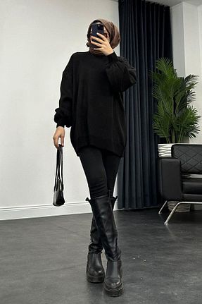 پلیور حجاب مشکی زنانه رگولار Şule Giyim - کد 859106995