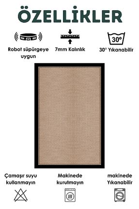 فرش مشکی قابل شستشو Bir Aksesuar - کد 845328373