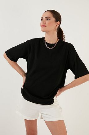 تیشرت مشکی زنانه رگولار Lela - کد 475691454